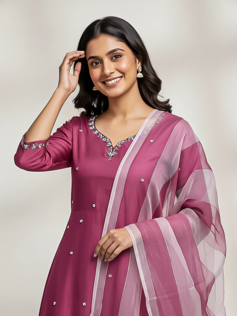 Home 3-Piece Handmade Party Wear Suit